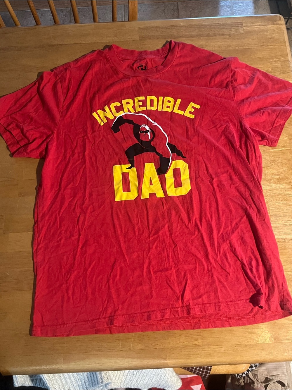 Disney Red "Incredible Dad" Short Sleeve Tee